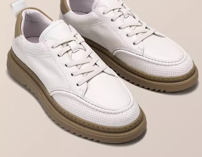 Rodemeco genuine leather hollow breathable white shoes men 2024 summer new brand men's shoes soft sole casual leather shoes