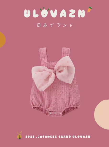 Japanese Ulovazn children's clothing ~ 0-3 months baby summer clothes three months baby clothes stylish infant outdoor clothes