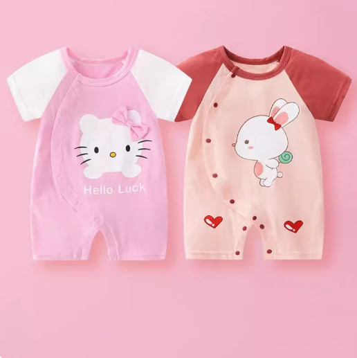 2-pack summer newborn baby clothes baby short-sleeved jumpsuit pure cotton thin bodysuit
