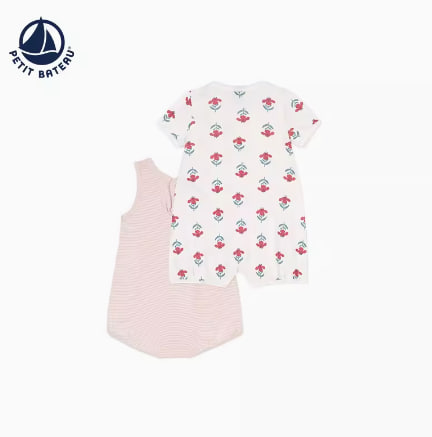 French sailboat Petitbateau spring and autumn infant short jumpsuit 2 pieces